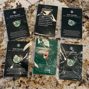 Starbucks Pins Lot Of 6